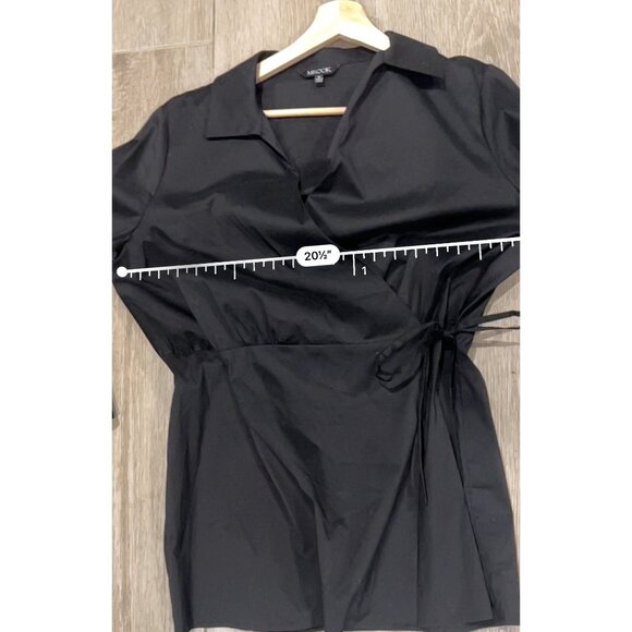 MISOOK Side Tie Poplin Shirt In Black size M NWOT - Picture 9 of 10